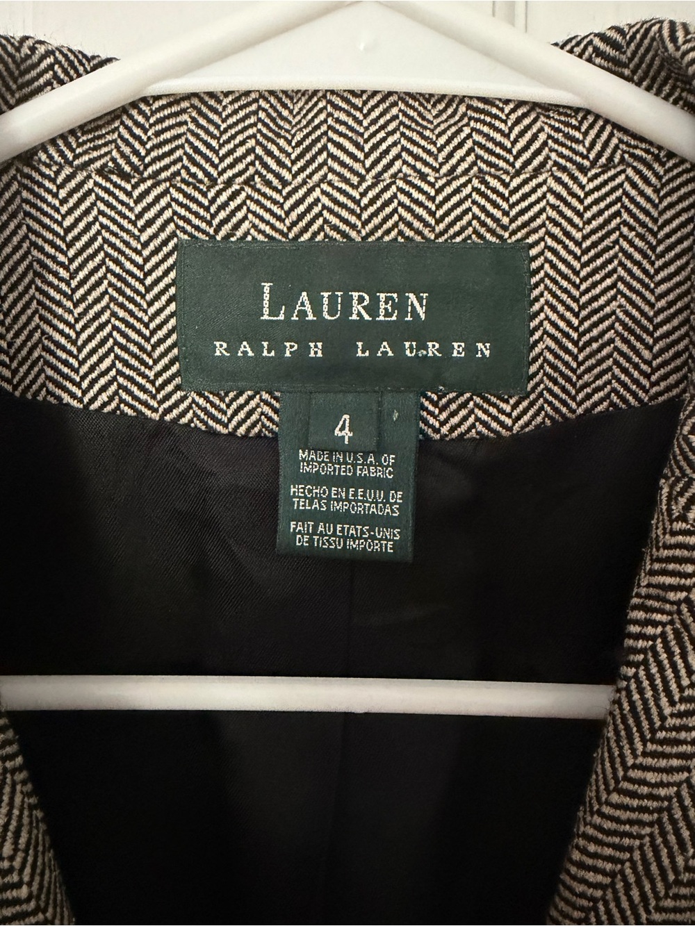 Lauren Ralph Lauren Women's Herringbone Blazer in Gray and Black - Picture 3 of 4